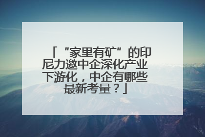 “家里有矿”的印尼力邀中企深化产业下游化，中企有哪些最新考量？