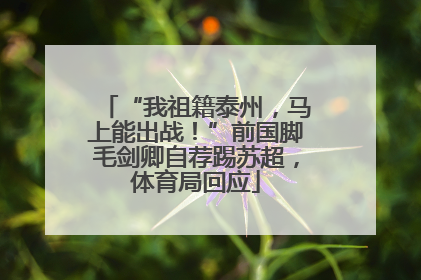 “我祖籍泰州，马上能出战！”前国脚毛剑卿自荐踢苏超，体育局回应