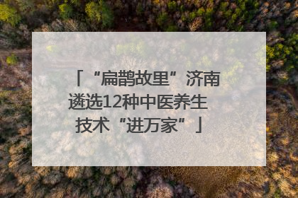 “扁鹊故里”济南遴选12种中医养生技术“进万家”