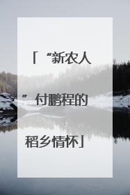 “新农人”付鹏程的稻乡情怀