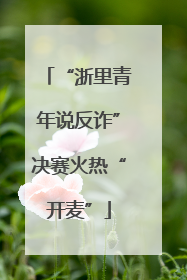 “浙里青年说反诈”决赛火热“开麦”