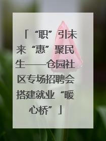 “职”引未来“惠”聚民生——仓园社区专场招聘会搭建就业“暖心桥”
