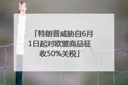 特朗普威胁自6月1日起对欧盟商品征收50%关税