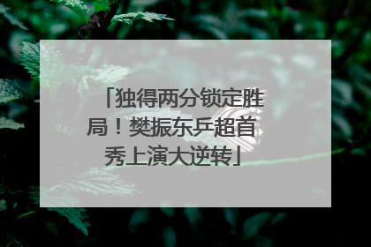 独得两分锁定胜局！樊振东乒超首秀上演大逆转