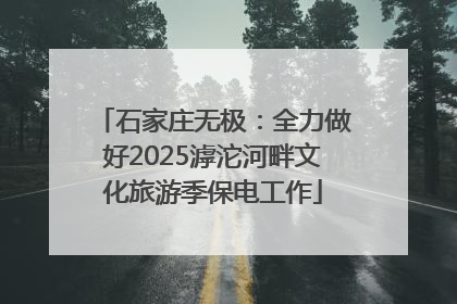 石家庄无极：全力做好2025滹沱河畔文化旅游季保电工作