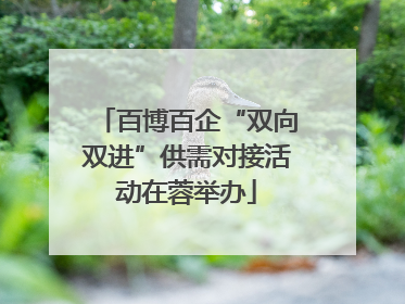 百博百企“双向双进”供需对接活动在蓉举办