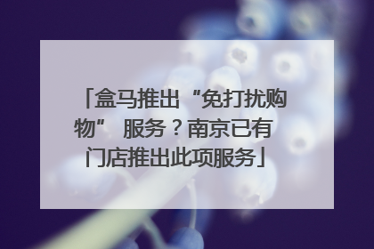 盒马推出“免打扰购物” 服务？南京已有门店推出此项服务