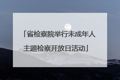 省检察院举行未成年人主题检察开放日活动