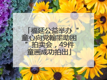 福延公益举办“童心向党翰墨助困”拍卖会，49件童画成功拍出