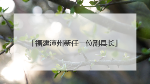 福建漳州新任一位副县长