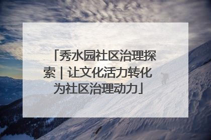 秀水园社区治理探索｜让文化活力转化为社区治理动力