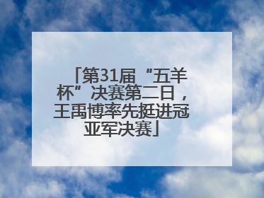 第31届“五羊杯”决赛第二日，王禹博率先挺进冠亚军决赛