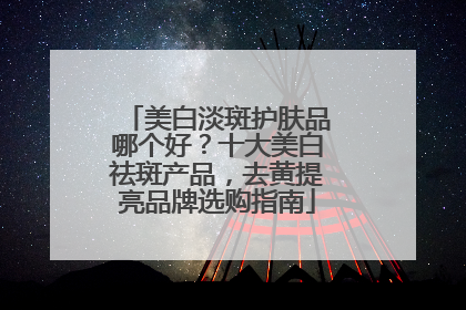 美白淡斑护肤品哪个好？十大美白祛斑产品，去黄提亮品牌选购指南