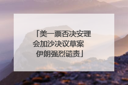 美一票否决安理会加沙决议草案 伊朗强烈谴责