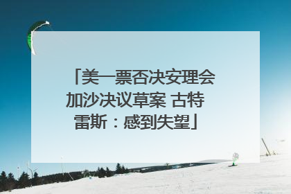 美一票否决安理会加沙决议草案 古特雷斯：感到失望