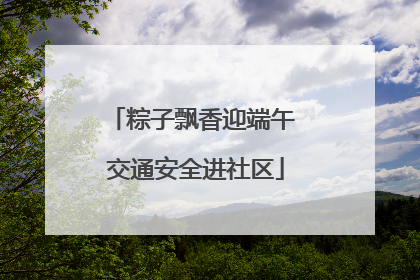 粽子飘香迎端午 交通安全进社区