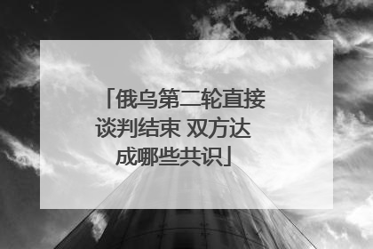 俄乌第二轮直接谈判结束 双方达成哪些共识