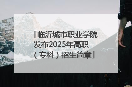 临沂城市职业学院发布2025年高职（专科）招生简章