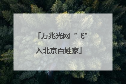 万兆光网“飞”入北京百姓家