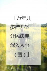 万年县多措并举让民法典深入人心（图）