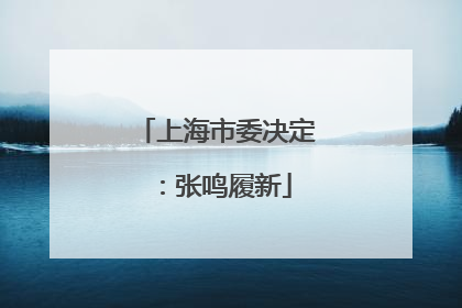 上海市委决定：张鸣履新