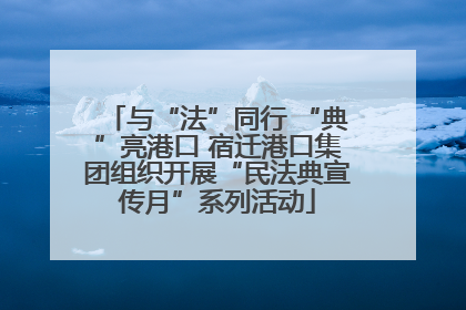 与“法”同行 “典”亮港口 宿迁港口集团组织开展“民法典宣传月”系列活动