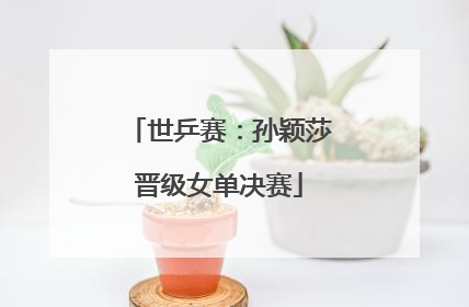 世乒赛：孙颖莎晋级女单决赛