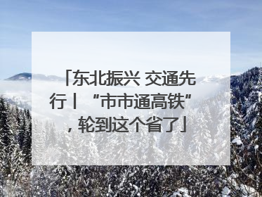东北振兴 交通先行丨“市市通高铁”，轮到这个省了
