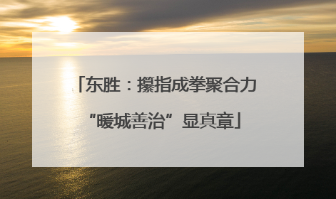 东胜：攥指成拳聚合力 “暖城善治”显真章