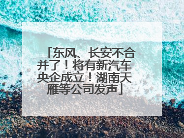 东风、长安不合并了！将有新汽车央企成立！湖南天雁等公司发声