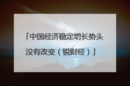 中国经济稳定增长势头没有改变（锐财经）