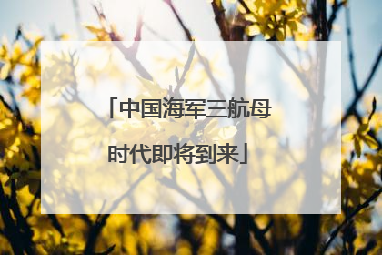 中国海军三航母时代即将到来