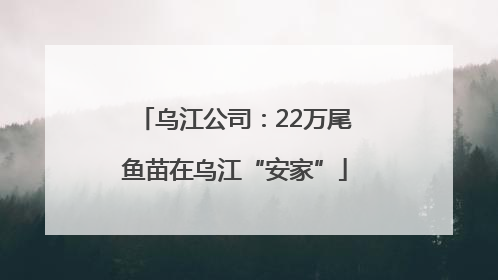 乌江公司：22万尾鱼苗在乌江“安家”