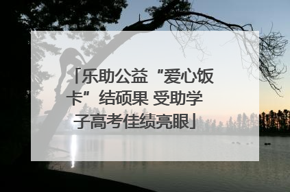 乐助公益“爱心饭卡”结硕果 受助学子高考佳绩亮眼