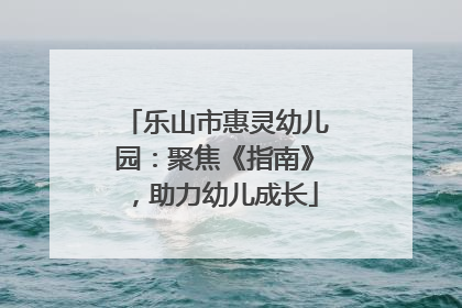 乐山市惠灵幼儿园：聚焦《指南》，助力幼儿成长