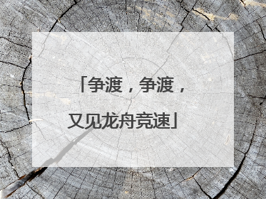 争渡，争渡，又见龙舟竞速