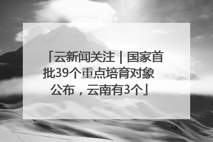 云新闻关注｜国家首批39个重点培育对象公布，云南有3个