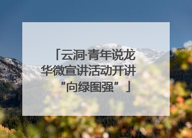 云洞·青年说龙华微宣讲活动开讲“向绿图强”