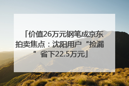 价值26万元钢笔成京东拍卖焦点：沈阳用户“捡漏”省下22.5万元