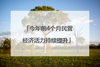 今年前4个月民营经济活力持续提升