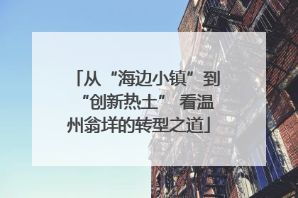 从“海边小镇”到“创新热土” 看温州翁垟的转型之道