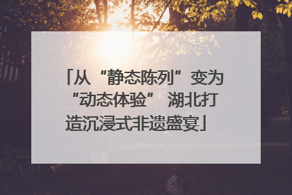 从“静态陈列”变为“动态体验” 湖北打造沉浸式非遗盛宴