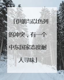 伊朗与以色列的冲突，有一个中东国家态度耐人寻味