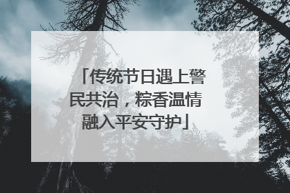 传统节日遇上警民共治，粽香温情融入平安守护
