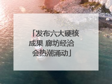 发布六大硬核成果 廊坊经洽会热潮涌动