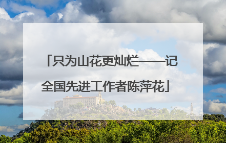 只为山花更灿烂——记全国先进工作者陈萍花