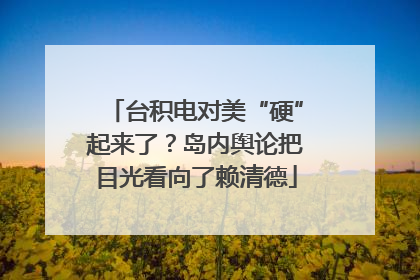 台积电对美“硬”起来了？岛内舆论把目光看向了赖清德