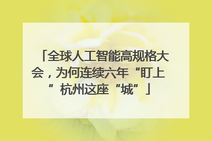全球人工智能高规格大会，为何连续六年“盯上”杭州这座“城”