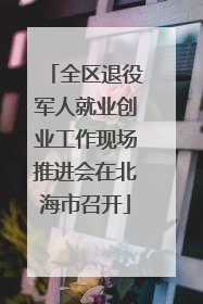 全区退役军人就业创业工作现场推进会在北海市召开