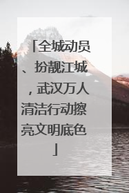 全城动员、扮靓江城，武汉万人清洁行动擦亮文明底色